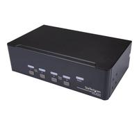 StarTech.com Switch KVM double affichage DisplayPort 4K 60 Hz à 4 ports avec hub USB 2.0 intégré - commutateur écran-clavier-souris/audio/USB - 4 ports - Montable sur rack