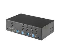 StarTech.com Switch KVM double affichage HDMI 4K 30 Hz à 4 ports avec hub USB intégré