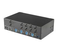 StarTech.com Switch KVM double affichage HDMI 4K 30 Hz à 4 ports avec hub USB intégré