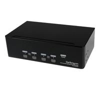 StarTech.com Switch KVM USB 2 Ecrans DVI pour 4 Ordinateurs avec Audio - Commutateur KVM - Commutateur écran-clavier-souris/audio/USB - 4 x KVM / audio / USB - 1 utilisateur local - de bureau -...
