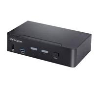 StarTech.com Switch KVM USB C, KVM DisplayPort 2 ports HDR 4K 60Hz, Audio - Commutateur écran-clavier-souris/audio/USB - 2 x KVM / audio / USB - de bureau - Conformité TAA