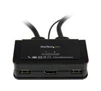 StarTech Commutateur KVM SV211HDUA – HDMI, 2 ports USB pour 2 PC, audio, câbles, auto‑alimenté