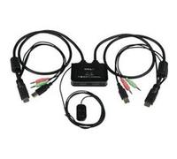 StarTech.com Switch KVM USB HDMI à 2 ports - Commutateur écran clavier souris alimenté par USB avec câbles KVM et commutateur à distance - Commutateur écran-clavier-souris/audio - 2 x KVM / audio - 1