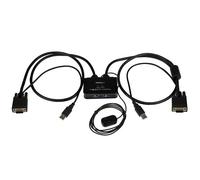 StarTech.com Switch KVM USB VGA à 2 ports - Commutateur KVM alimenté par USB avec câbles et commutateur à distance