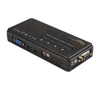StarTech Commutateur KVM USB SV411KUSB - 4 ports, audio et câbles - Noir