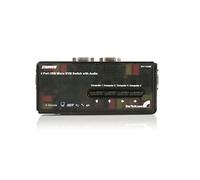 Kit commutateur noir kvm usb 4 ports avec audio et câbles