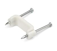 StarTech.com TAA (CBMDNMCC2) Lot de 100 clips de câble avec clous - Deux clous en acier - Pinces réutilisables à clouer - Attaches de câble en brique/cloison sèche - Cordon Ethernet/AV/câble coaxial -