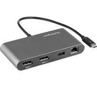 StarTech.com Thunderbolt 3 Mini Dock - TB3 Portable Dual Monitor Docking Station 4K 60Hz DisplayPort 4K - hub USB- A (USB 3.0/5 Gbps) et GbE - câble de 28cm - Adaptateur multiport pour ordinateur port