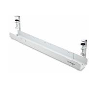 StarTech.com Under Desk Cable Management Tray, Length Adjustable, Clamp-on Installation, No Drilling Required, White