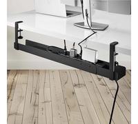 Under Desk Cable Management Tray, Clamp-on Installation - Plateau de gestion de câbles - montable sous bureau - noir - 80 cm