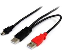 StarTech.com USB 2.0 Mini-B vers 2x USB A câble séparateur pour disques durs 1.8m Noir