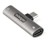 StarTech.com Adaptateur USB-C Audio & Chargeur - Convertisseur Prise Audio Mini Jack Aux TRRS 3.5mm Casque/Écouteurs - 60W USB Type-C Power Delivery Pass-Through - Smartphone/Tablette (CDP235APDM) - station d'accueil - USB-C
