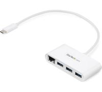 Startech.Com Usb C Vers Ethernet Avec Hub Usb À 3 Ports - Blanc - Gigabit Ethernet - Hub Usb 3.0 - 5Gbps - Compatible Thunderbolt 3 (Hb30C3A1Gea)[Z850]
