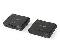 StarTech.COM USB2004EXT2NA Câble d'extension USB 2.0 à 4 Ports sur câble Ethernet Cat5e/Cat6 (RJ45) - 100 m avec Protection ESD - Alimentation Externe - 480 Mbit/s