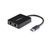 StarTech.com Adaptateur USB 3.0 à Double Port Gigabit Ethernet avec port USB - 10/100/100 - Adaptateur NIC Réseau USB Gigabit LAN
