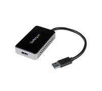 StarTech.com USB32HDEH Adaptateur Vidéo Externe USB 3.0 vers HDMI 1920x1200 avec Hub USB, Mémoire 16Mo, Windows, Noir, Câble Intégré