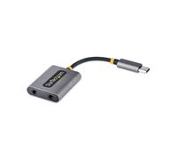 StarTech.com USBC-AUDIO-SPLITTER : Adaptateur USB-C vers double jack 3.5mm, DAC 24 bits/192kHz, support micro, câble 7cm, connecteurs plaqués aluminium
