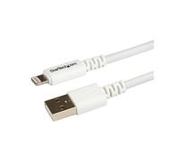 StarTech.com USBLT3MW Câble Lightning vers USB-A 2.0, 3m, Blanc, Mâle/Mâle, 480 Mbit/s, Contacts Nickel, PVC, Compatible iOS, Certifié CE/RoHS/REACH