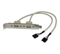 StarTech.com USBPLATE Adaptateur de plaque femelle 2 ports USB A | Adaptateur plaque à 2 ports, IDC femelle, Carte mère 4 ou 5 broches, Câble 28, 5cm