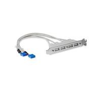 StarTech.com USBPLATE4 - Equerre 4 Ports USB 2.0 Type-A Femelle, Longueur 28.6cm, Compatible avec Broches USB Carte Mère, RoHS, CE, REACH