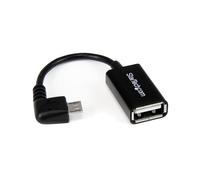 StarTech.com Câble adaptateur Micro USB à angle droit vers USB Host OTG de 12cm - Adaptateur USB On-The-Go coudé - Mâle / Femelle - adaptateur USB - USB pour Micro-USB de type B - 12.7 cm