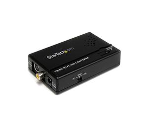 StarTech.com VID2VGATV2 - Convertisseur Composite/S-Vidéo vers VGA avec Scaler - Résolution max 1600x1200 60Hz - NTSC/PAL - Alimentation 5V/1A