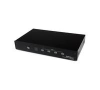 StarTech.com VS410RVGAA : Commutateur VGA 4 Ports avec Audio, RS232, Résolution 1920x1200, Bande Passante 650MHz, Boîtier Aluminium Noir