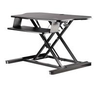 StarTech Convertisseur Bureau de Coin Assis-Debout 89x53cm (ARMSTSCORNR) | Tiroir clavier, Double écran, Hauteur réglable, Ressort pneumatique