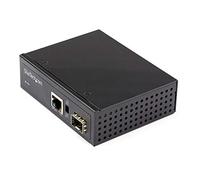 StarTech Convertisseur Fibre RJ45 PoE+ Industriel 60W, SFP (IMC1GSFP60W) | Gigabit, Monomode ou multimode, IEEE 802.3af/at, IP-30, -40 à +75C, Rail DIN