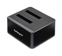 StarTech Dock 2 Baies USB 3.0 SATA 2,5/3,5" HDD/SSD, 5Gbps (SDOCK2U33V) | Station d'accueil, 2 baies, SATA I/II/III, Chargement par le haut, Portes de disque, Externe