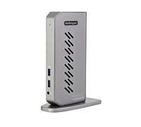 StarTech Dock Hybride USB-C/USB-A Universel Double 4K DisplayLink, Hub 6x | Station d'accueil double écran, HDMI/DisplayPort, Gigabit Ethernet, Audio 3.5mm, Windows et Mac