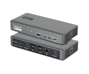 StarTech Dock USB-C Intelligent pour Deux Écrans, HDMI/DisplayPort, 96W | Station d'accueil double écran, HDMI ou DisplayPort, Gigabit Ethernet, Windows et macOS, 7 ports USB