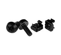 Startech Ecrou cage M6 - Vis M6 - Pack de 100 - Ecrous cage et vis M6x12 de montage pour rack et armoire serveur - Noir - Kit de vis pour rack - noir