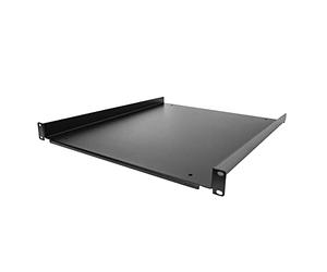 StarTech Étagère Fixe 1U Rack 19", 50cm, 25kg, Noir (SHELF-1U-20-FIXED-S) | Plateau cantilever universel, Rack serveur, Équipement réseau, Baie brassage, Acier