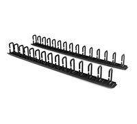 StarTech Panneau de gestion de câbles 0U CMVER40UD – 1,8 m, anneaux en D, noir, 40U