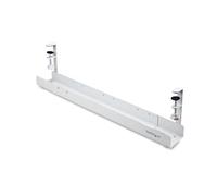 StarTech.com Under Desk Cable Management Tray, Length Adjustable, Clamp-on Installation, No Drilling Required, White
