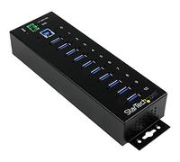 StarTech.com Concentrateur USB 3.0 10 ports - 5Gbps - Concentrateur USB-A industriel en métal avec protection contre les décharges électrostatiques et les surtensions - Montage sur rail DIN, mur ou bureau - Concentrateur d'extension USB conforme à la norme TAA