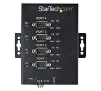 StarTech.com Hub Série 4 Ports USB vers RS232/RS485/RS422 - Convertisseur Industriel USB 2.0 vers DB9 - IP30 - Hub Série Métallique Montable sur Rail DIN - Protection ESD 15kV