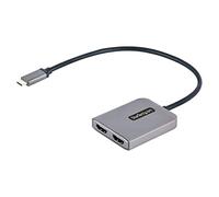 StarTech.com Adaptateur USB-C vers Double HDMI, Hub USB Type-C Multi-Moniteur MST, Double Écran HDMI 4K 60Hz pour Ordinateur Portable Extender / Splitter, HDR, Câble Intégré Extra-Long - Windows Uniquement