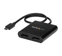 StarTech.com Adaptateur USB-C vers Double DisplayPort 1.2, Hub USB-C Multi-Moniteur MST, Double écran 4K 30Hz/1080p 60Hz DP Extender/Splitter pour Ordinateur Portable, Câble Intégré Extra-Long - Windows Uniquement