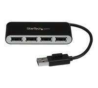 StarTech Hub USB 2.0 portable 4 ports ST4200MINI2 – câble intégré 480 Mbit/s Noir/Argent