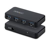 StarTech Hub USB-A à 4 Ports, 5 Gbit/s, Auto-alimenté, câble hôte USB-C et USB-A 2 en 1, 1 Port de Charge BC 1.2, Adaptateur d'alimentation 24 W Inclus, MacBook et Windows