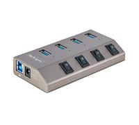 StarTech – Hub USB‑C 4 ports auto‑alimenté avec interrupteur marche/arrêt individuel