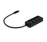 StarTech Hub USB-C 4 Ports avec 4x USB-A, 5Gbps, Interrupteurs (HB30C4AIB) | Concentrateur USB-C, Interrupteurs marche/arrêt individuels, Hub d'extension USB 3.0
