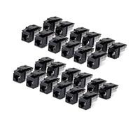 StarTech Jack Keystone Cat6, Lot de 24 Prises Ethernet RJ45 Keystone, Prise Murale UTP Cat6, Connecteur à 90° 110 Punch Down, Noir