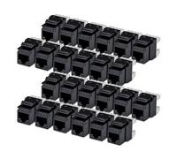 StarTech Jack Keystone Cat6, Lot de 24 Prises Ethernet RJ45 Keystone, Prise Murale UTP Cat6, Connecteur à 180° 110 Punch Down, Noir