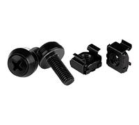 StarTech Kit de 100 Vis M6 12mm & Écrous Cage à Trou Carré, Outil, Noir | Kit de fixation rack, Rondelles préinstallées, Acier noir, Serveurs et équipements AV, Baies et armoires, Outil inclus