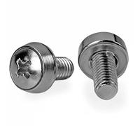 StarTech Lot 100 Vis M6 12mm Nickelées, Baies Serveurs 19/10", Argent