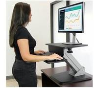 Startech Poste de travail debout ergonomique - Bureau assis-debout avec hauteur réglable par ressort pneumatique (ARMSTS) - Kit de montage (plaque de serrage, tiroir à clavier, bras pneumatique, base,