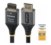 Startech - Premium High Speed - câble HDMI - HDMI mâle pour HDMI mâle - 1.5 m - blindé - noir et argent - support pour 4K60Hz, support 1 440 p (UWQHD) 144 Hz, support 1080 p 240 Hz, passif